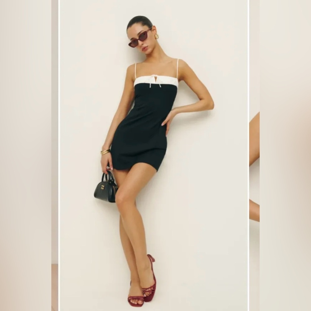 Reformation Black and White Mini Dress